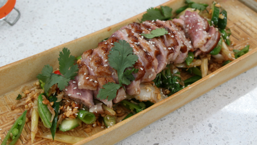 Crispy Spicy Fried Rice Salad With Hoisin Duck Breast