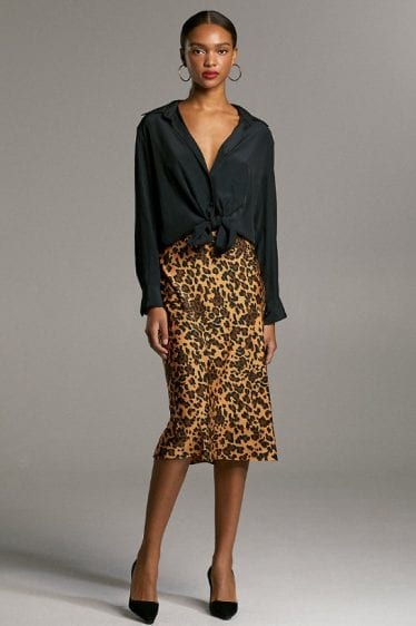 Animal print is in, and so are slip skirts