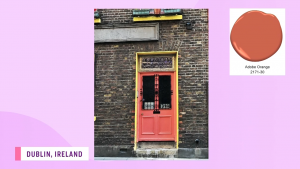 Adobe Orange door in Dublin, Ireland